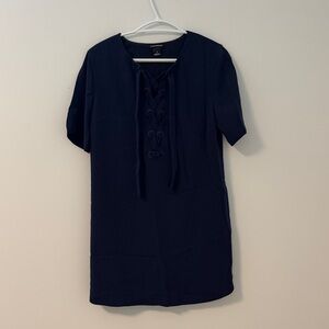 Club Monaco Deep Blue Lace-Up Dress